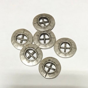 1 Dozen Steampunk Antique Brass or Ant Silver Vintage 4-Hole Buttons K5128 available in many sizes image 2