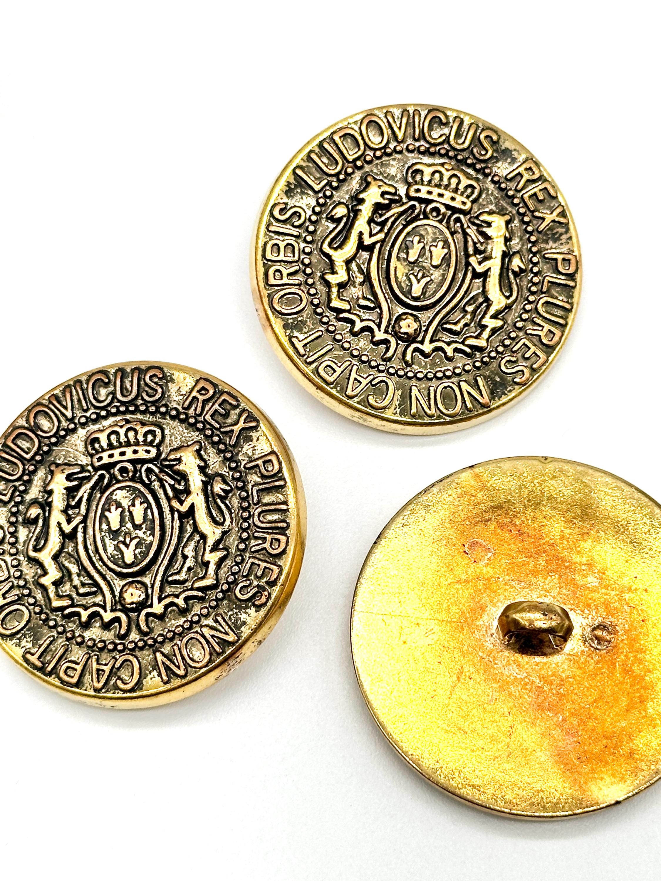 6 Pcs Vintage Coin Buttons: Antique Gold Sewing Supplies (40mm) - Etsy