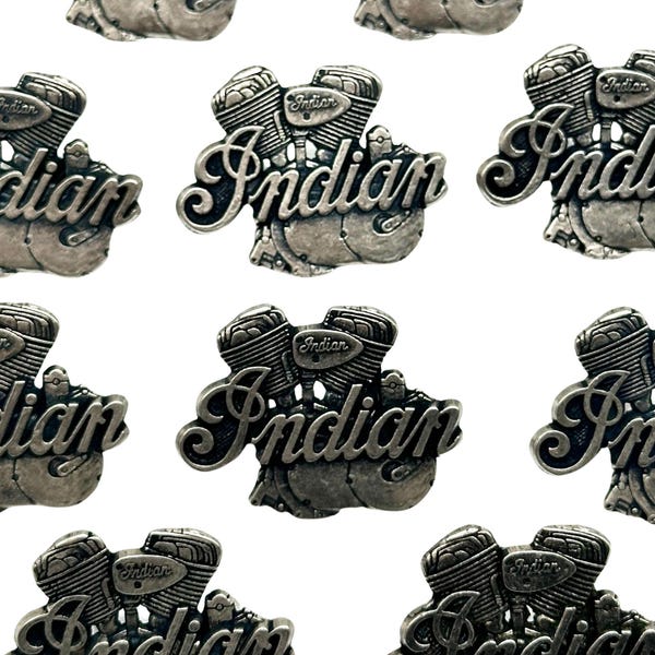 Toppa Ricamata Indian Motorcycle - Nero/Rossa, 7,5 Cm, Per Giacca O Zaino