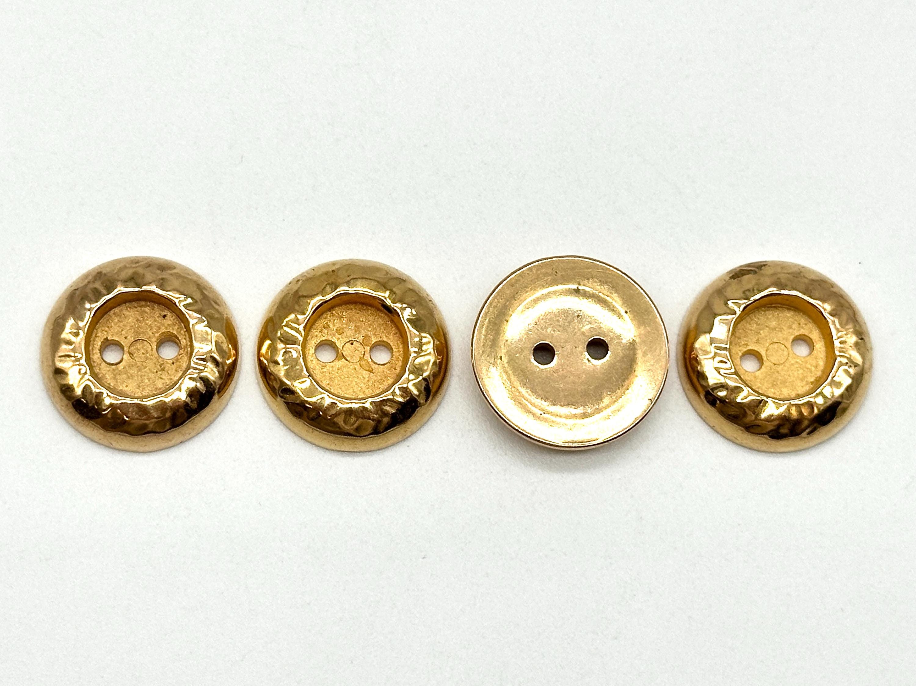 ユーロ vintage BAA モールスキン カバーオール 金ボタン 金具 6 Vintage Hammered Metal Buttons: Gold & Silver, 19mm - Etsy