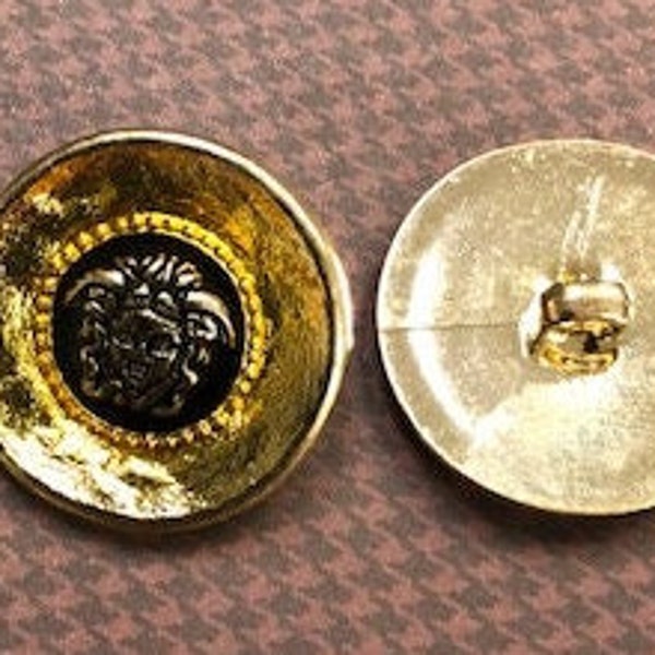 Un paquet (6 boutons) Tête vintage « Woman's Power », argentée ou dorée avec base plaquée époxy ABS noir/jaune/clair boutons A452