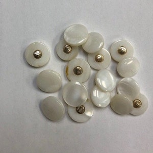1 Dozen Vintage Mother of Pearl Buttons With self shanks A7982