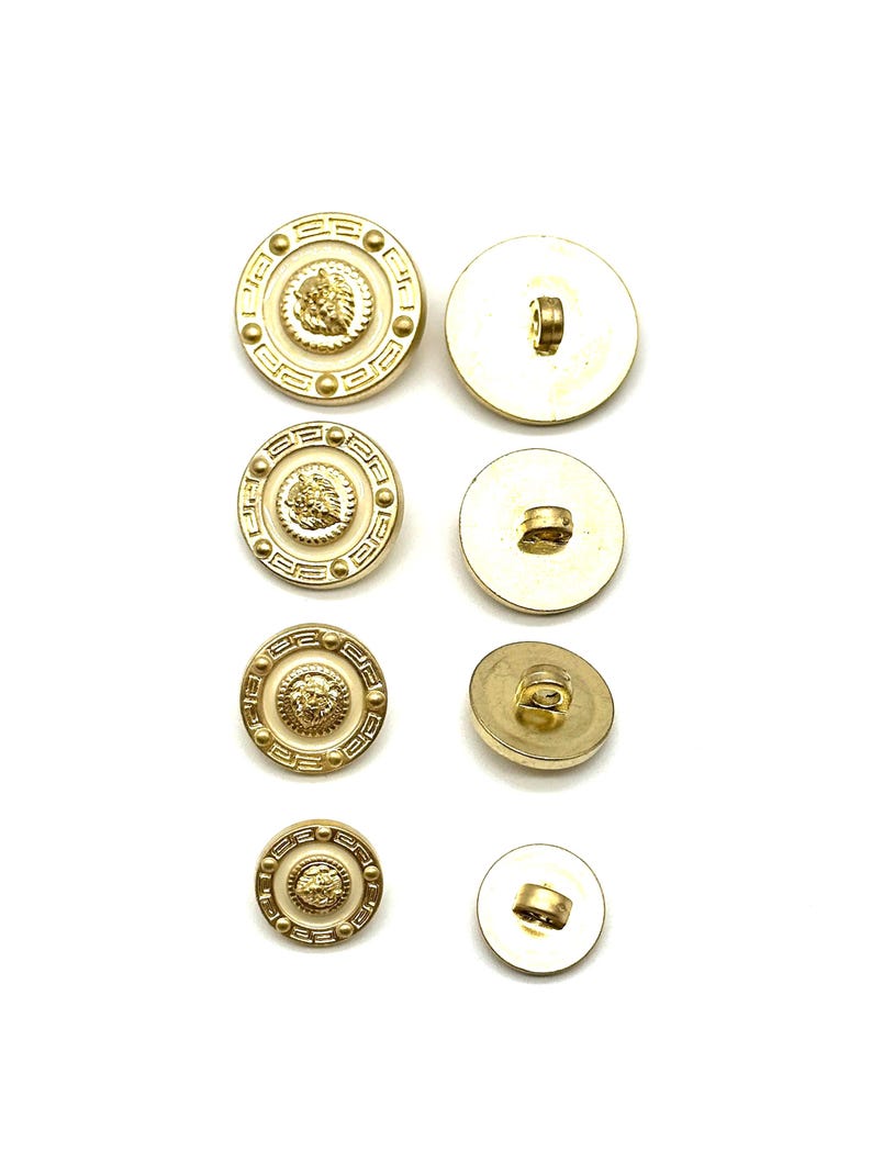 Vintage Matt Gold Lion Face Buttons: Greek Key Design, Set of 12 - Etsy