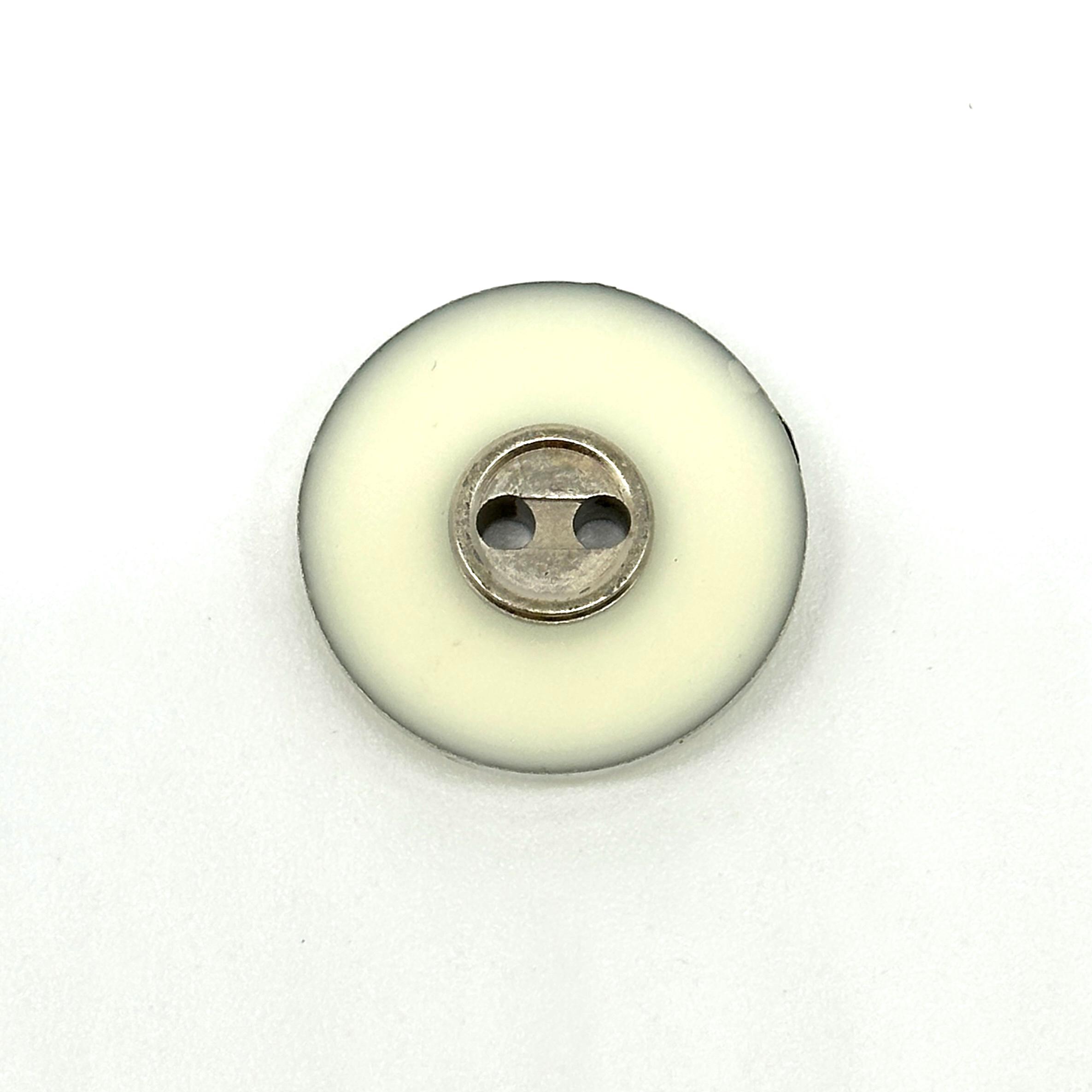 Lot De 12 Boutons Vintage Métal Avec Perles Blanches - Occasion Très Bon État