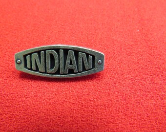 1 piece - Original Indian Motorcycle Company Antique Silver Vintage Metal Badge Emblem 8