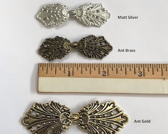 3 Sets(1 package) Steampunk Vintage Metal Closure Clasp(Hook & Eye) B5542 in various colorways and sizes are 18 X 55mm and 27 X 78mm