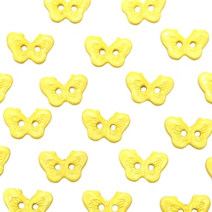 Vintage Yellow Butterfly Buttons: Sewing Crafts, Set of 12