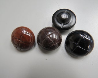 1 douzaine de boutons vintage effet matelassé en similicuir (1949) disponibles en 25 mm ou 1 po.
