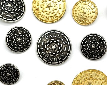 12 Vintage Art Deco Shank Buttons: Antique Silver & Gold Sewing Supplies