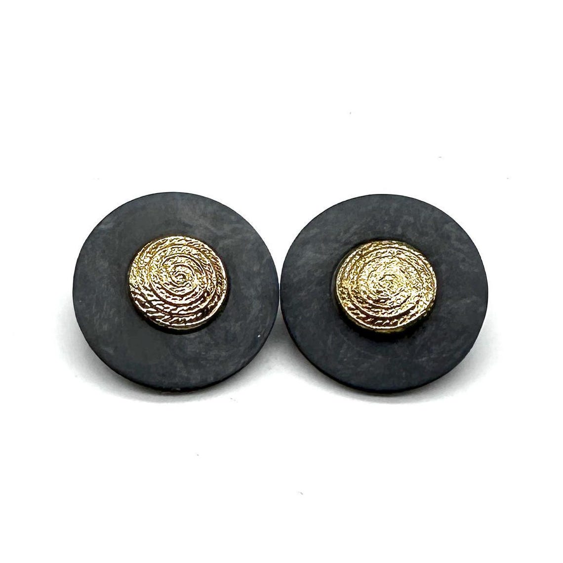 Art Deco Gold Metal Shank Buttons: 1980s Sewing Embellishments, 23mm ...