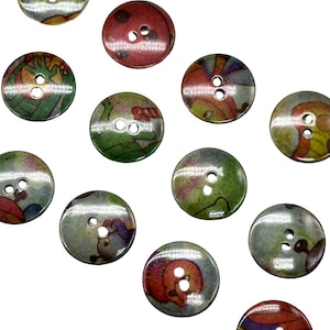 12 pcs reversible vintage metal 2-hole buttons for clothing & sewing crafts | shiny art design | set of 12 decorative buttons (k4529)