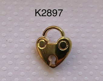 One Package (12 Buttons) Vintage Steampunk Gold Lock Shank Button - K2897 Available in 2 sizes