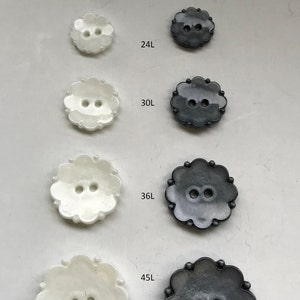 1 Dozen(1 Package) Vintage "Flower" Spray Pearlized 2-Hole Buttons-F1148 available in 5 sizes and 2 colorways