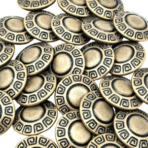 12 pezzi Bottoni per abbigliamento con gambo vintage / Bottoni in metallo in ottone antico in stile greco / Forniture per artigianato e cucito / (K4912)