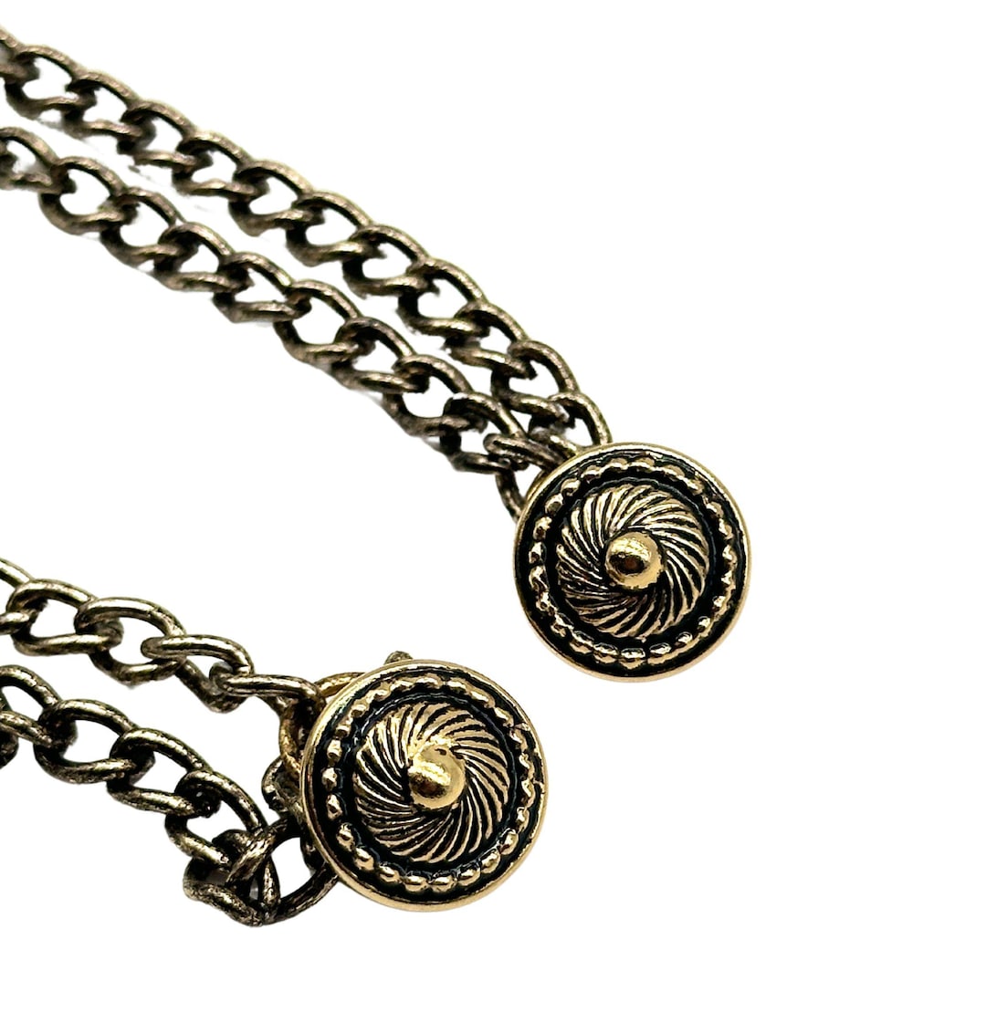 1 Pc Vintage Chain Ornament - Antique Gold Decorative Button | Crafting ...