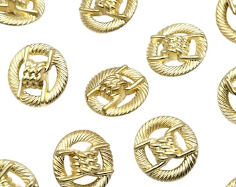 Vintage Gold Textured Shank Buttons: Art Deco Sewing Supplies