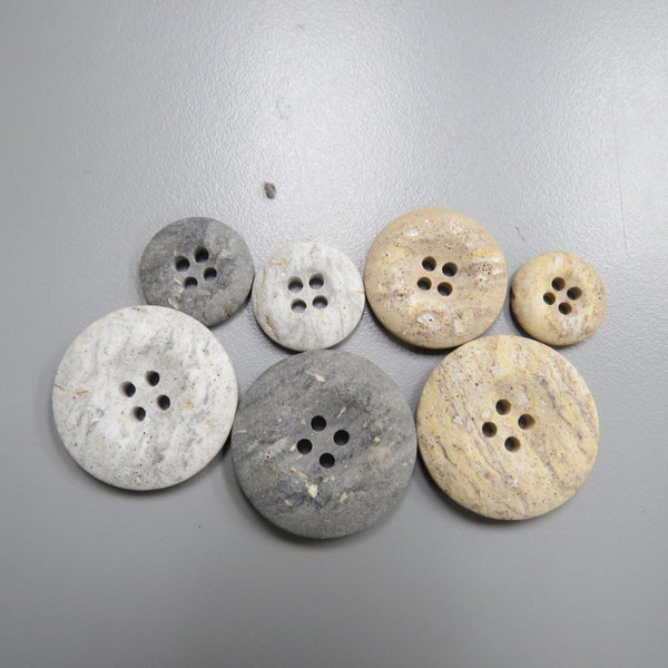 1 Dozen(12 buttons) Pebble Vintage 4-Hole Polyester Buttons-A7371 Several Colors and Sizes Available