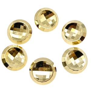 6 boutons vintage avec tige en diamant - Or, plusieurs tailles | Fournitures décoratives pour couture et travaux manuels | Boutons pour vêtements | (K2154)