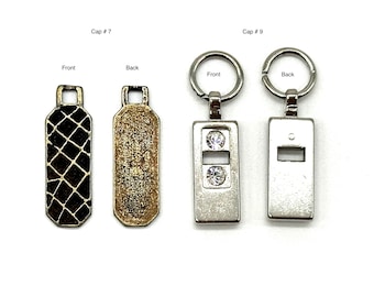3 Vintage Metal Zipper Pulls: Italian Decorative Pendants