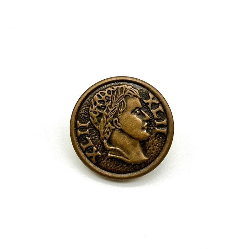 Vintage Roman Coin Shank Buttons: Dutch Silver & Gold, Sewing Embellishments (12 Pcs) image 2