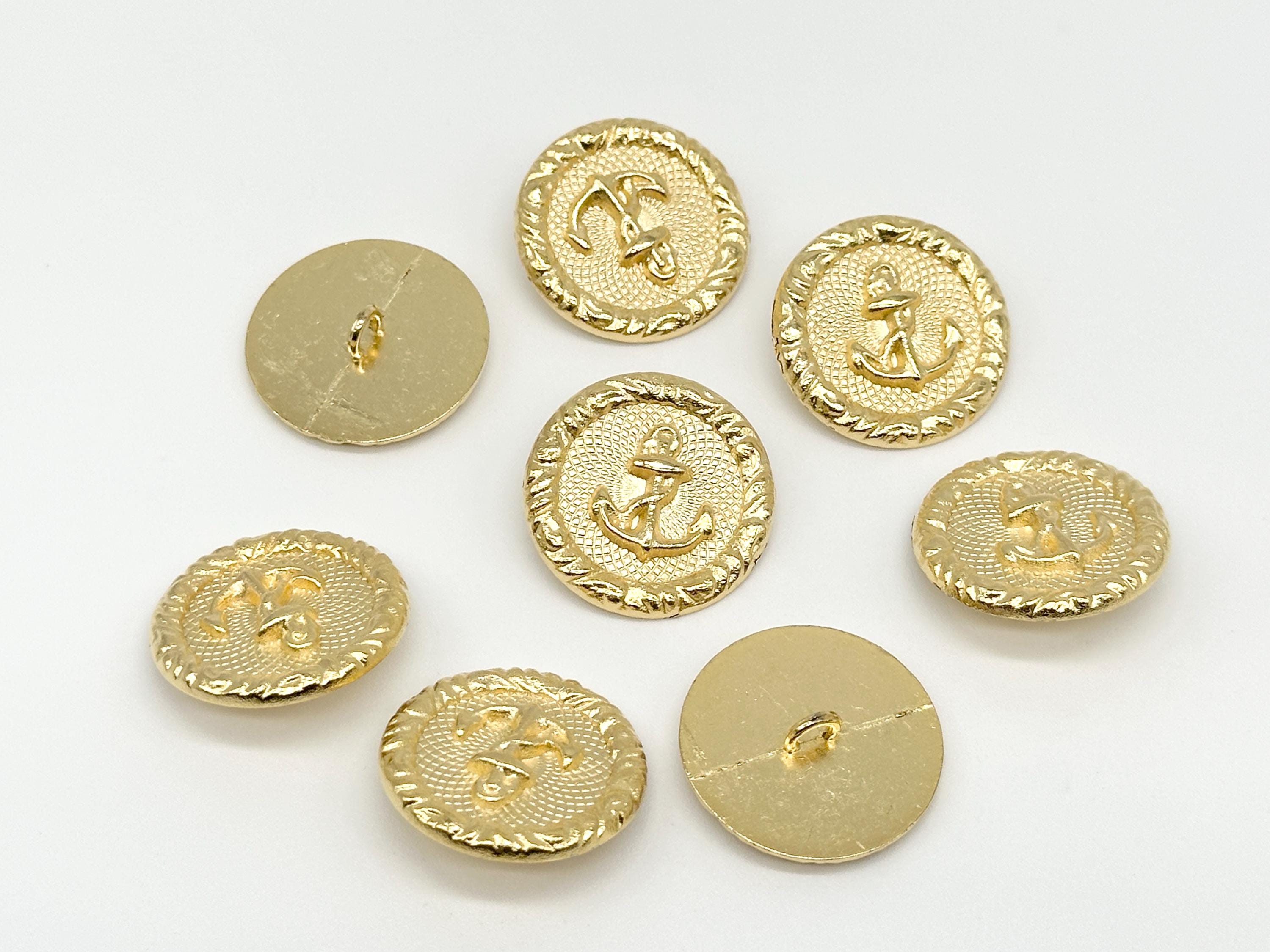 デッド ヴィンテージ アンティーク ボタン サンプル アンカー NAVY