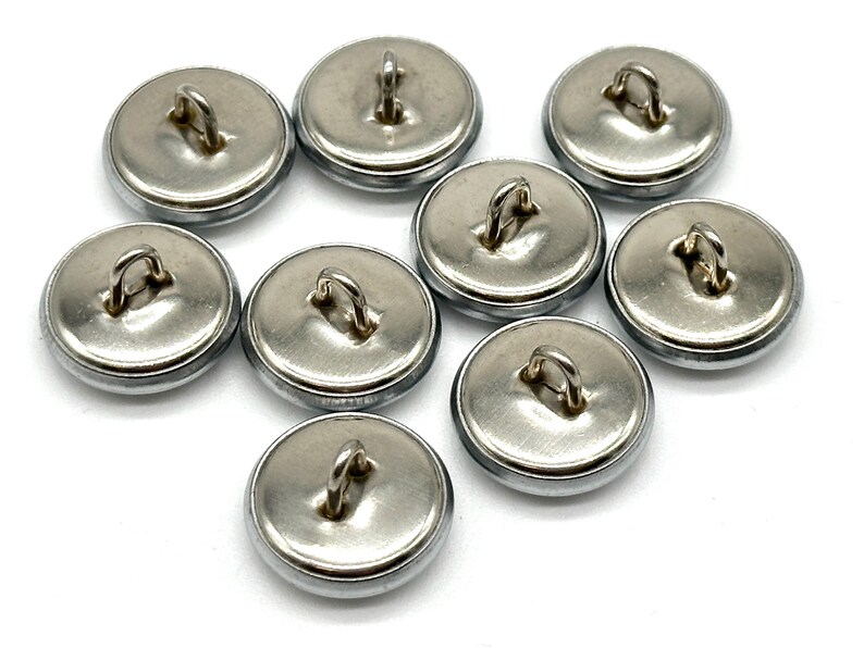 12 Vintage Silver Coat of Arms Shank Buttons: 15mm Metal Embellishments ...