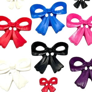 Vintage Bow Buttons: Italian Polyester Sewing Embellishments, Set of 6