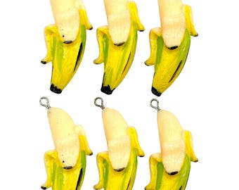 Vintage 1970s Banana Zipper Pull: Retro DIY Craft Pendant