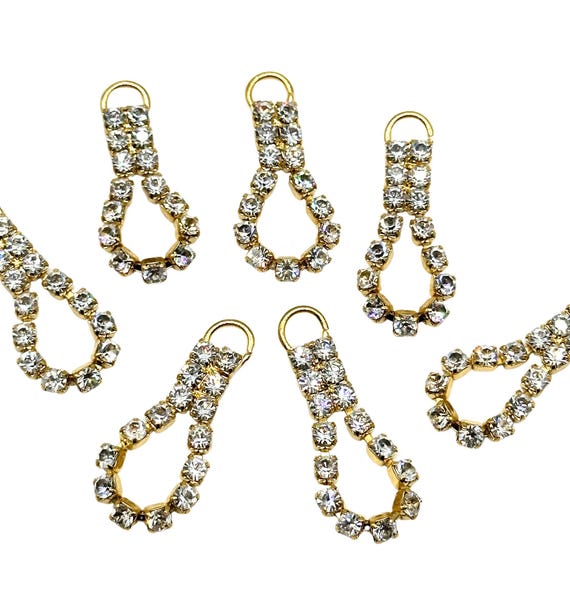 Pendentif Vintage Doré Serti De Strass - Bijou Fantaisie Ancien (Occasion)