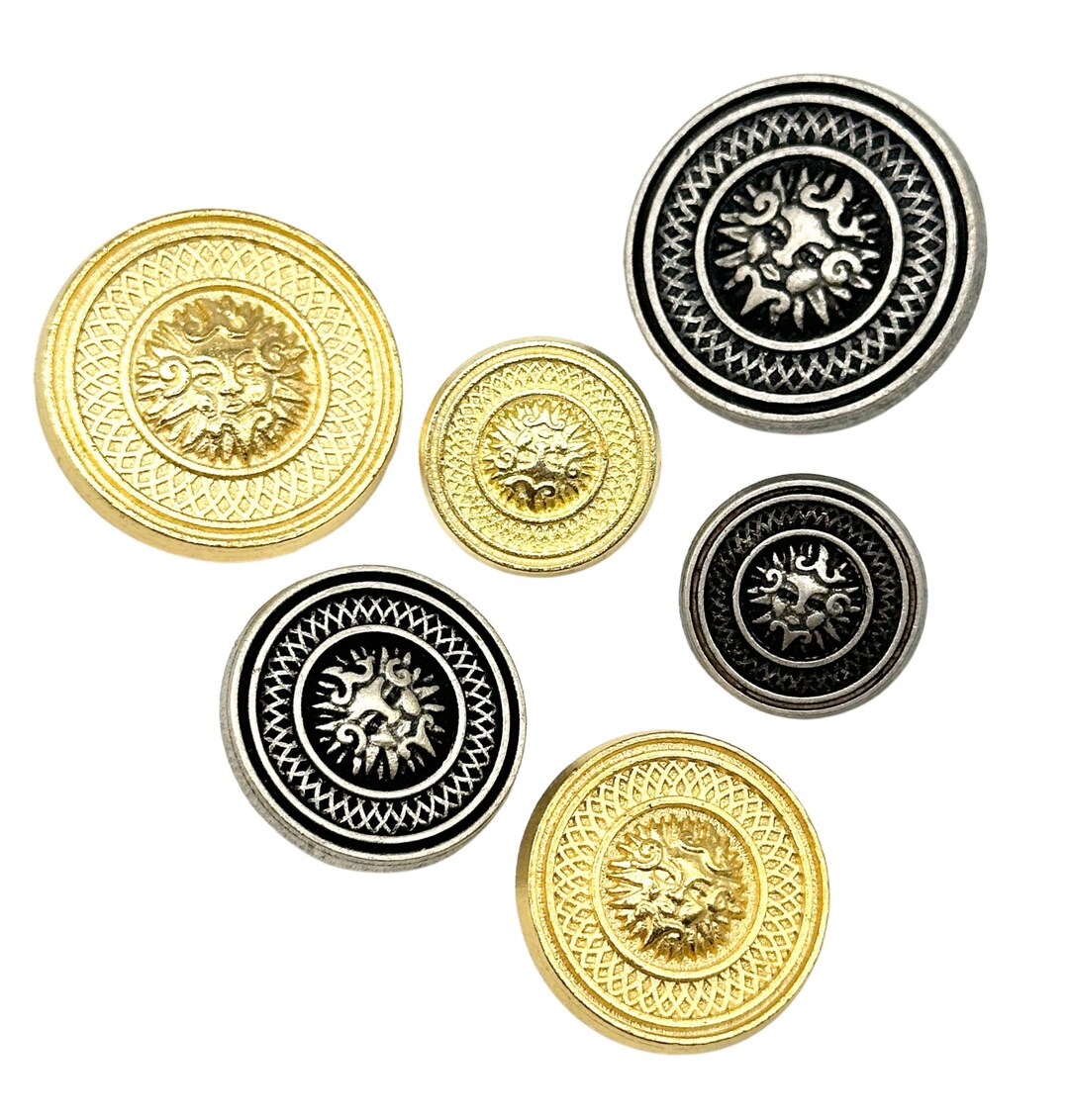 6 Vintage Woman's Power Buttons: Antique Gold & Silver Shank Buttons - Etsy