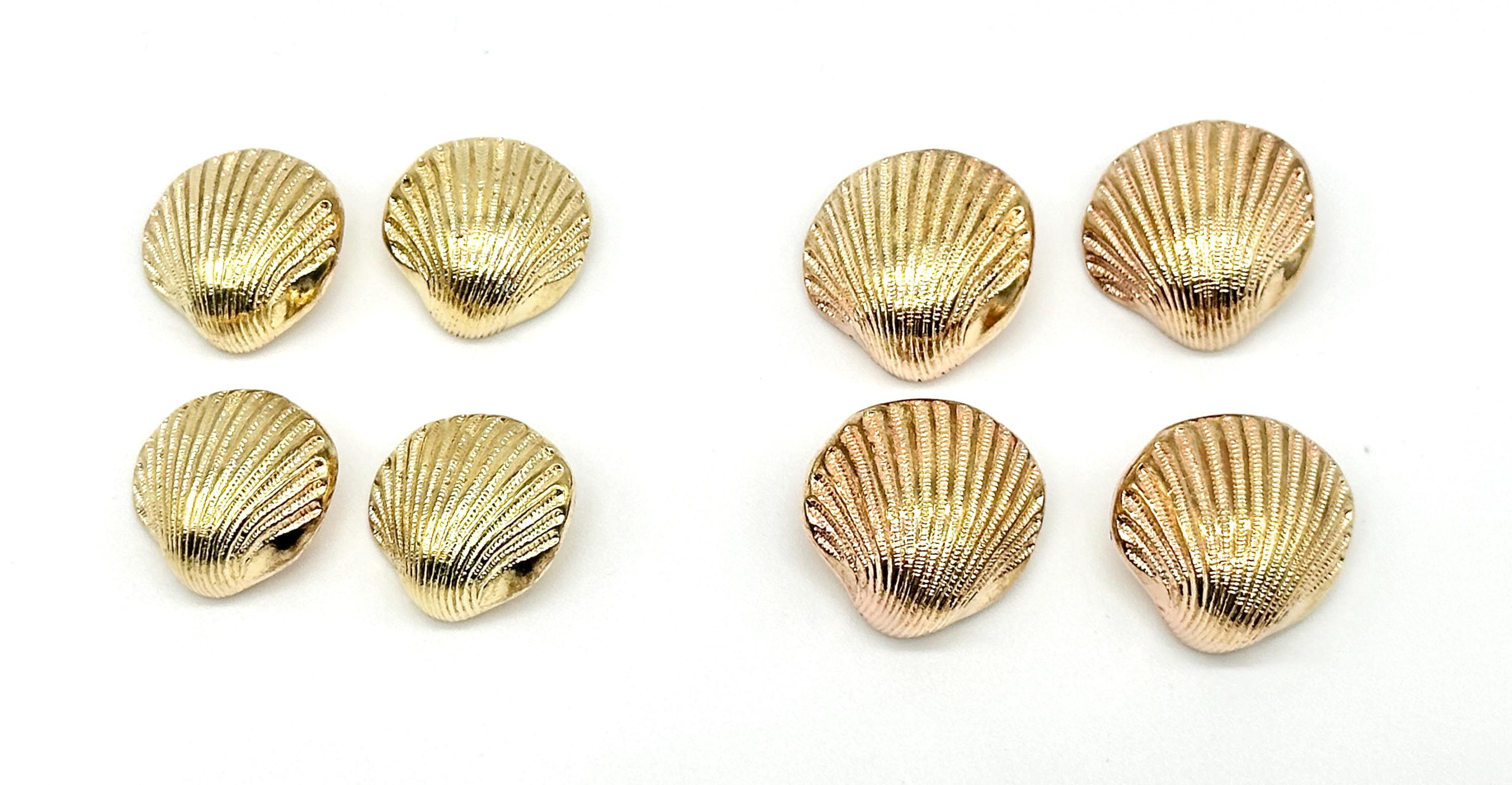 Vintage Gold Shell Buttons: 1970s Italian Sewing Embellishments 