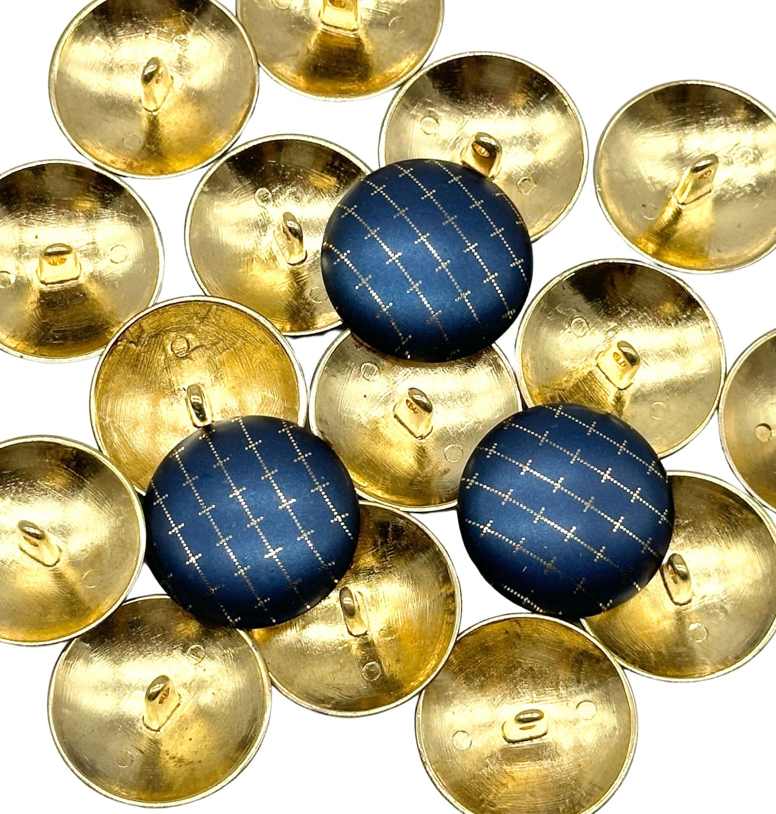 Navy Gold Button Vintage Navy & Gold Metal Shank Buttons: Laser Design, Set of 12 - Etsy