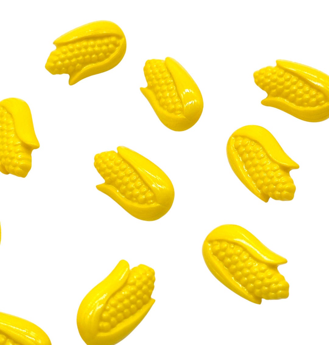 12 Pcs Vintage Shank Buttons Corn & Husk Pattern | Yellow Novelty ...