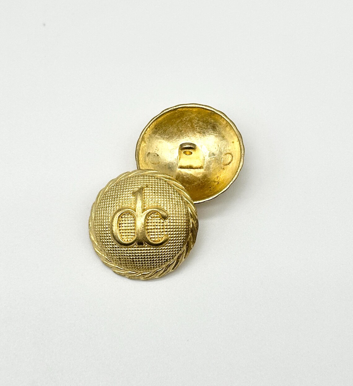 Shank Button Gold Rim 6 Matte Gold Vintage Metal Shank Buttons: 28mm Rope Rim - Etsy