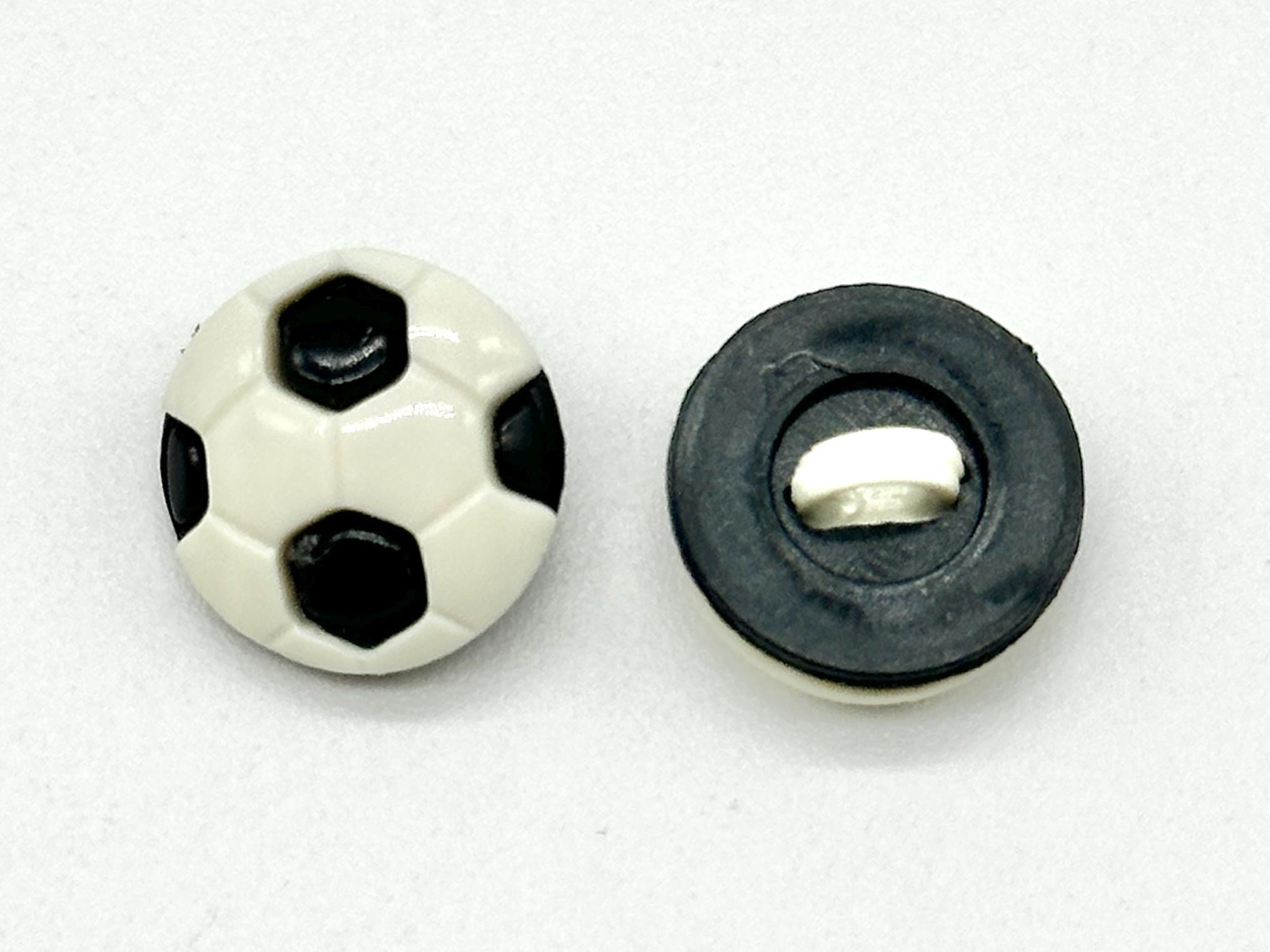 Vintage Soccer Ball Buttons: Black & White Novelty Shank Buttons (12 ...