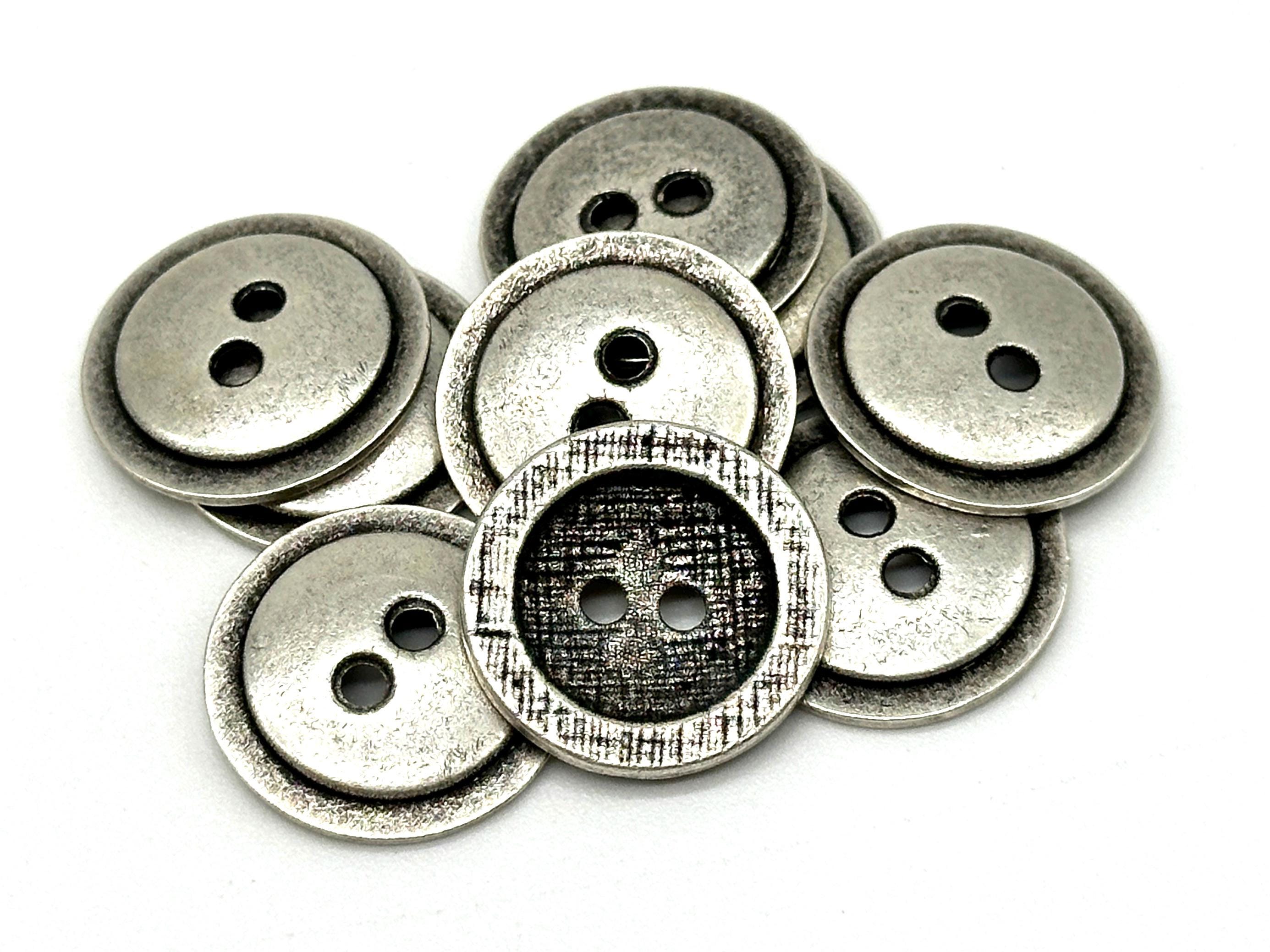 Lot De Boutons Vintage Gris Ovale Veiné - Trous Par 6/8/10 - France - Occasion