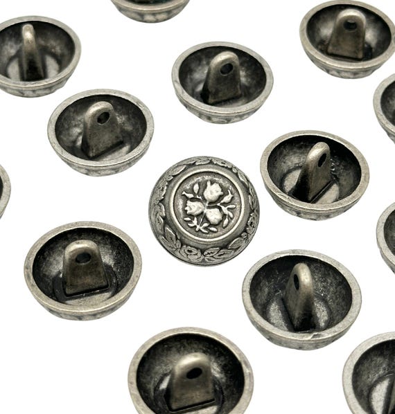 12 Pcs Vintage Clothing Buttons Antique Silver Flower Shirt Buttons Up cycle Buttons Crafting Sewing Supplies K4904 Etsy UK