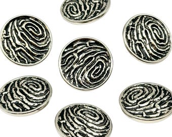 Vintage Art Deco Antique Silver Metal  Shank Buttons - Set of 12