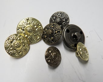 1 Dozen(1 package) Vintage "Art Deco" Metal Shank Buttons - K1393 Available in various sizes and colors