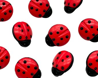 Broche Coccinelle Bakélite Rouge - Années 1930 - Rare - Repeint Noir - Occasion