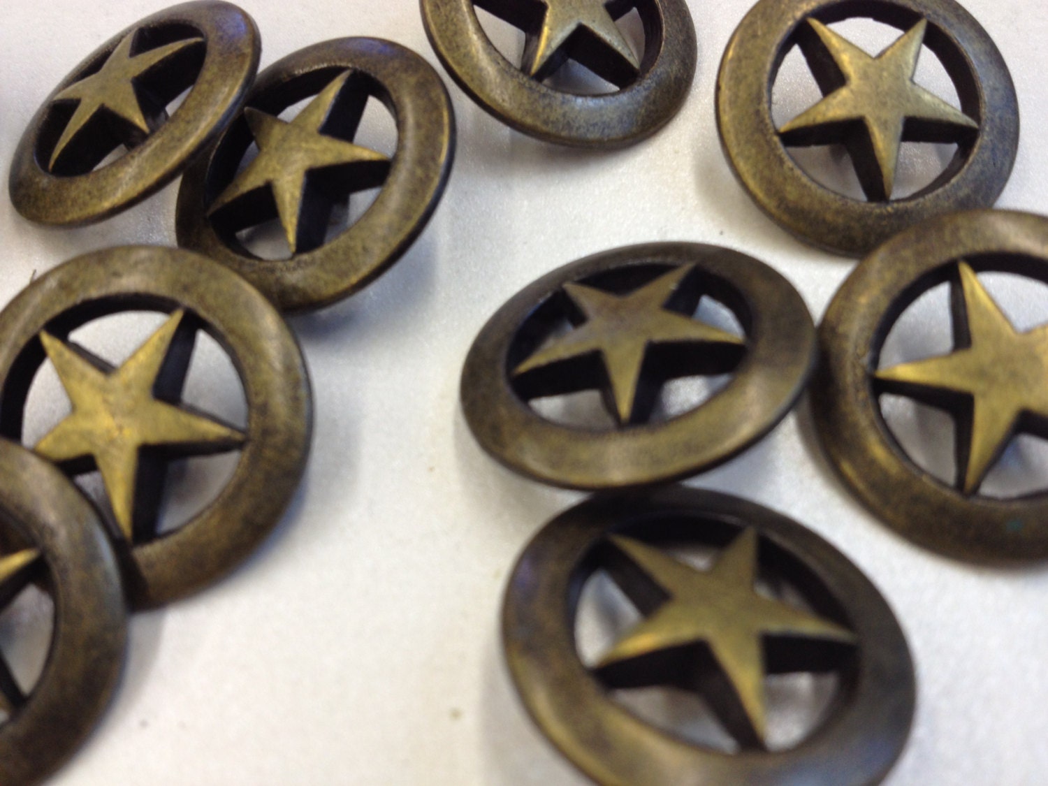 Star Shank Buttons, Gold Color, Star-shaped, for Decoration
