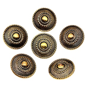 12 Pcs Vintage Leather Covered Shank Buttons With Gold Rim 12 Pcs Vintage Leather Covered Shank Buttons With Gold Rim