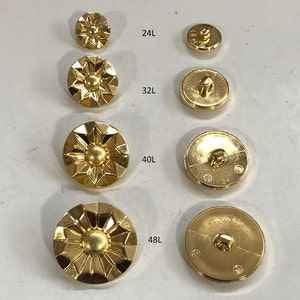 1 Package(6 Buttons) Vintage "Flower" Shaped ABS Plated Gold Shank Buttons K3694 available in 4 sizes