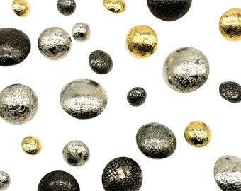 Vintage Baroque Shank Buttons: Assorted Colors, Made in France (Set of 12)
