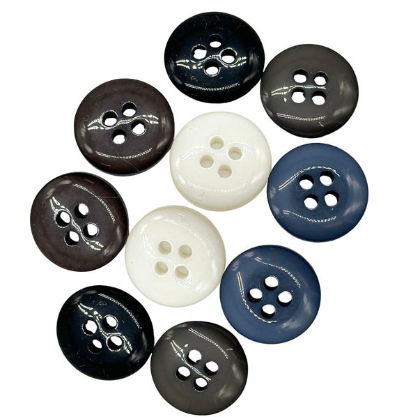 Lot De 2 Boutons Vintage 24.5mm - Bleu Nacré & Métal Doré - Pour Artisanat & Vêtements