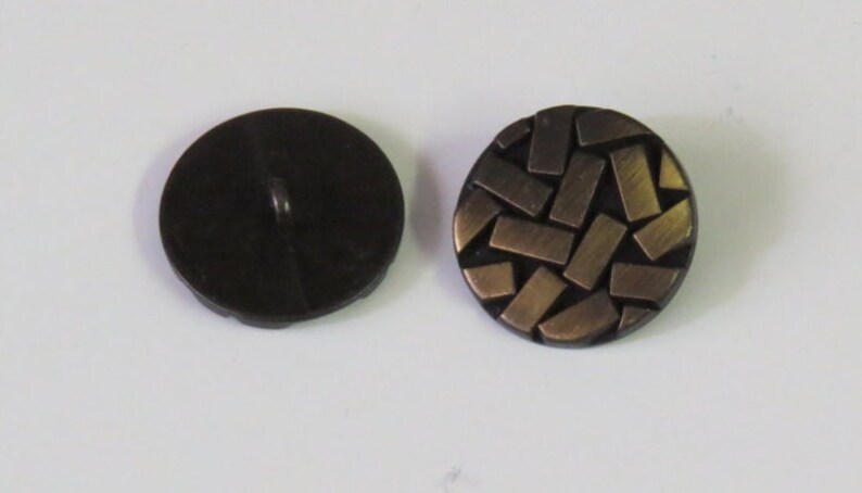 1 Dozen1 package Vintage Art Deco Metal Shank Buttons A418 Available in 3 sizes and 2 colorways image 3