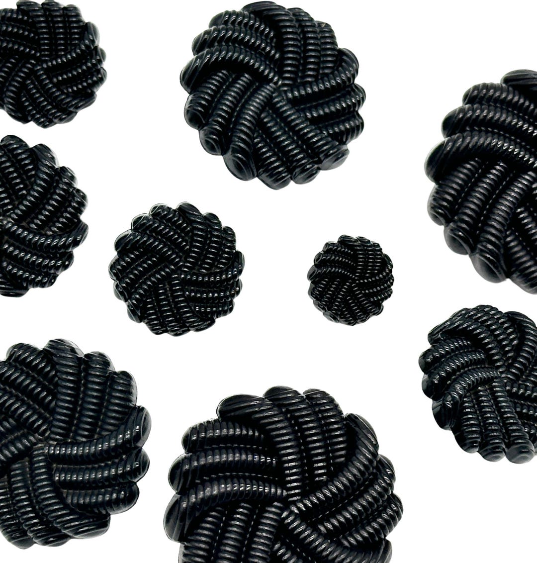 Vintage Black Knotted Rope Buttons: Italian Sewing Embellishments - Etsy
