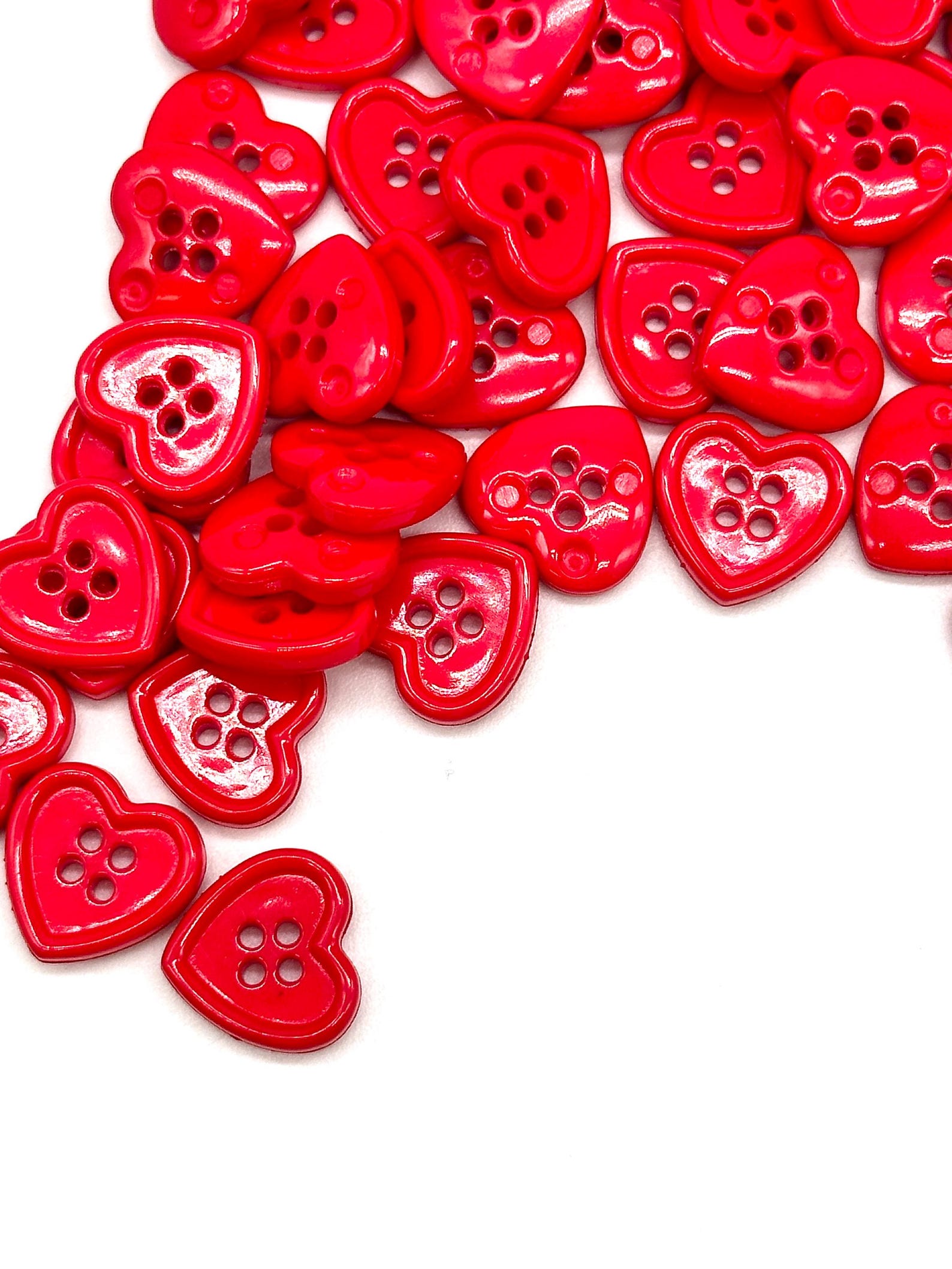 Vintage Red Heart Buttons: Nylon 4-hole Sewing Buttons, Set of 6 - Etsy