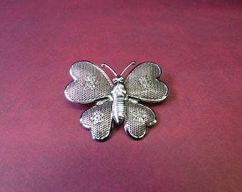 2 Pcs  Silver Vintage Butterfly Brooch B5557