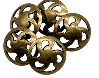 Vintage Filigree Shank Buttons: Antique Silver & Brass, Made in Italy